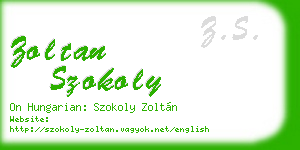 zoltan szokoly business card